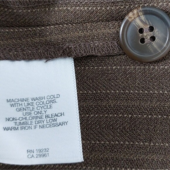 Alfred Dunner Brown Tonal Stripes Career Workwear Blazer Jacket Women's Size 14 - Picture 8 of 8